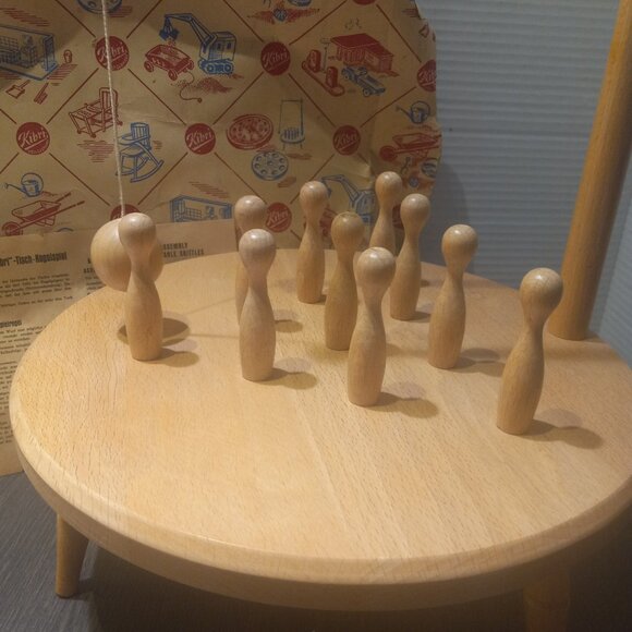 Vtg Kibri Table Skittles Bowling Wooden Wood Bowling Pins Game West Germany - Picture 2 of 8